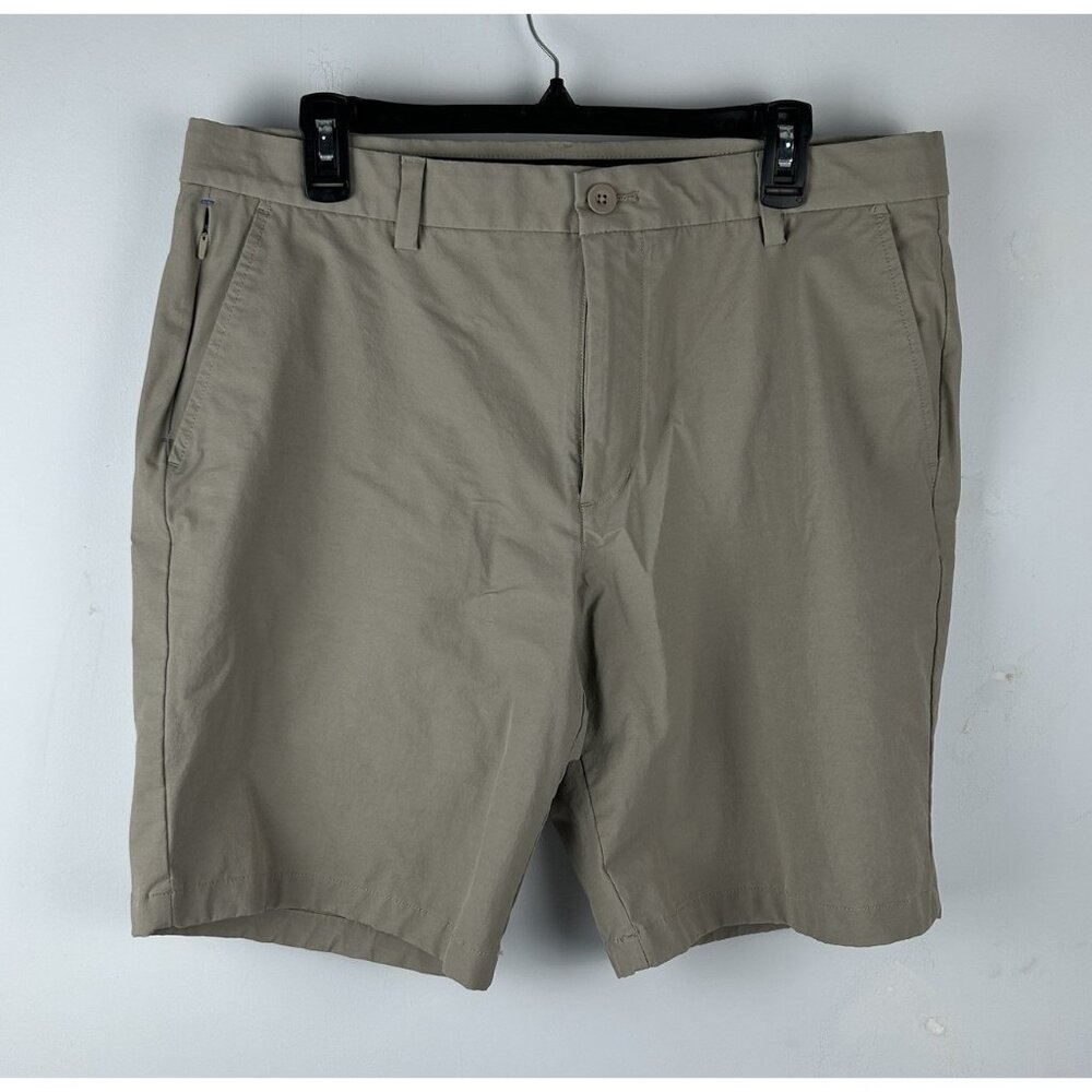 Vineyard Vines On The  Go OTG Shorts Mens 35 9" Inseam Khaki Stretch Flat Ivory